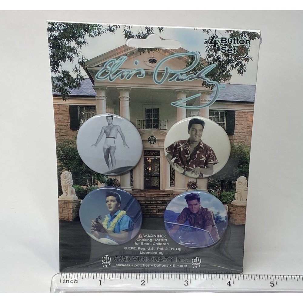 4‎ Buttons Pin Elvis Presley musician concert Collectible Rare New